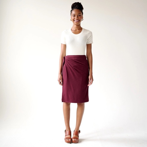 Brass Jersey Wrap Skirt in Vintage Black - Picture 2 of 14